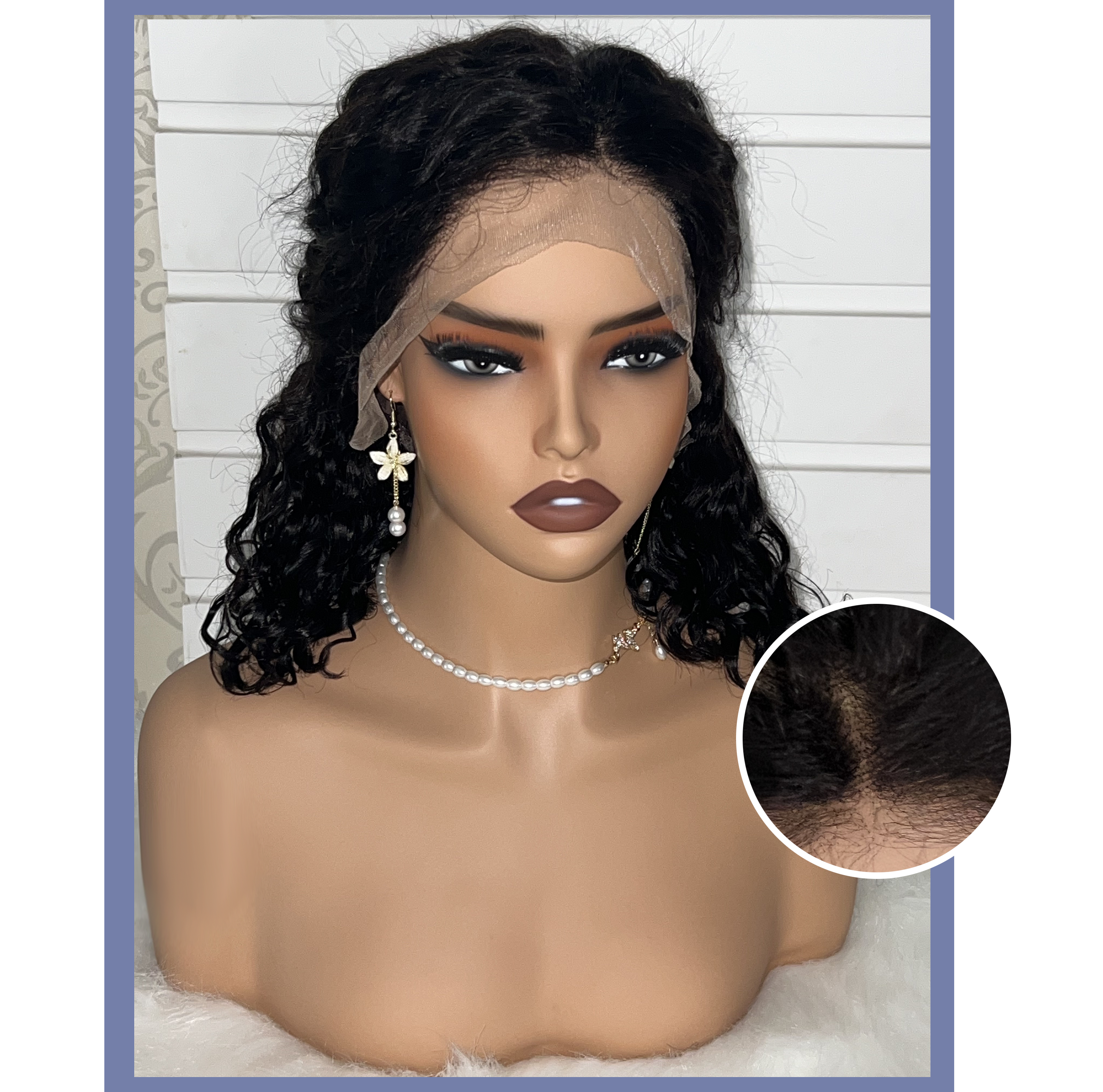Bohemian Curly Minimalist HD Lace Glueless C Part Short Wig 100% Human Hair