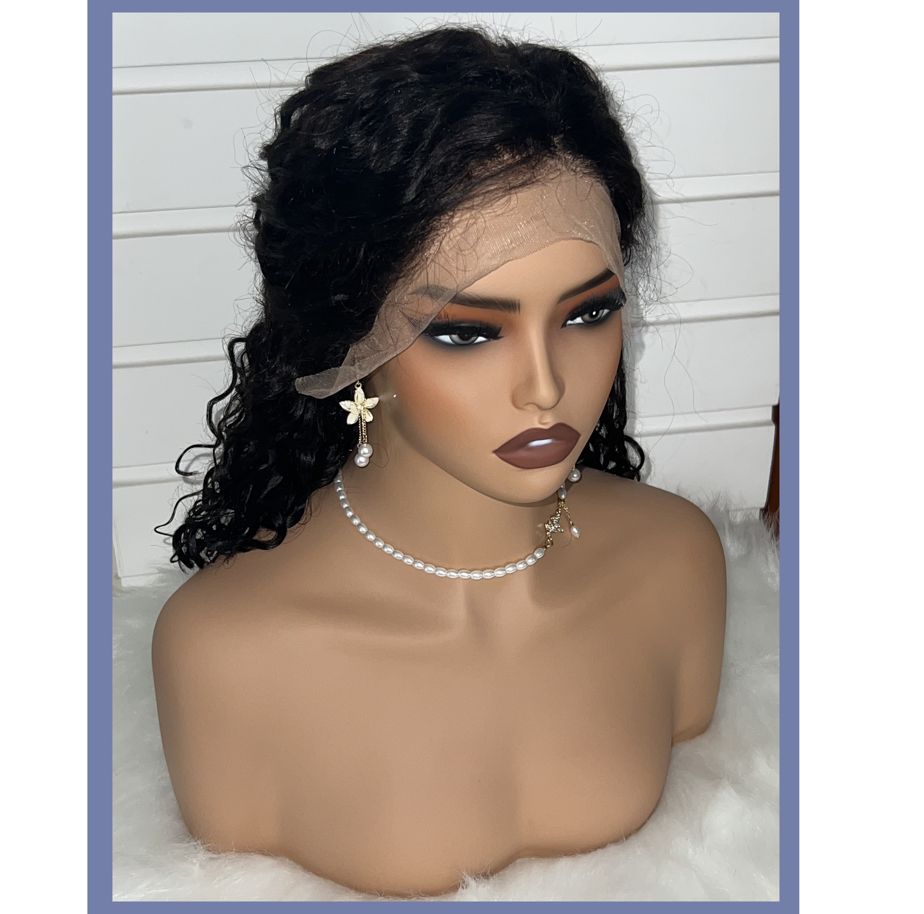 Bohemian Curly Minimalist HD Lace Glueless C Part Short Wig 100% Human Hair
