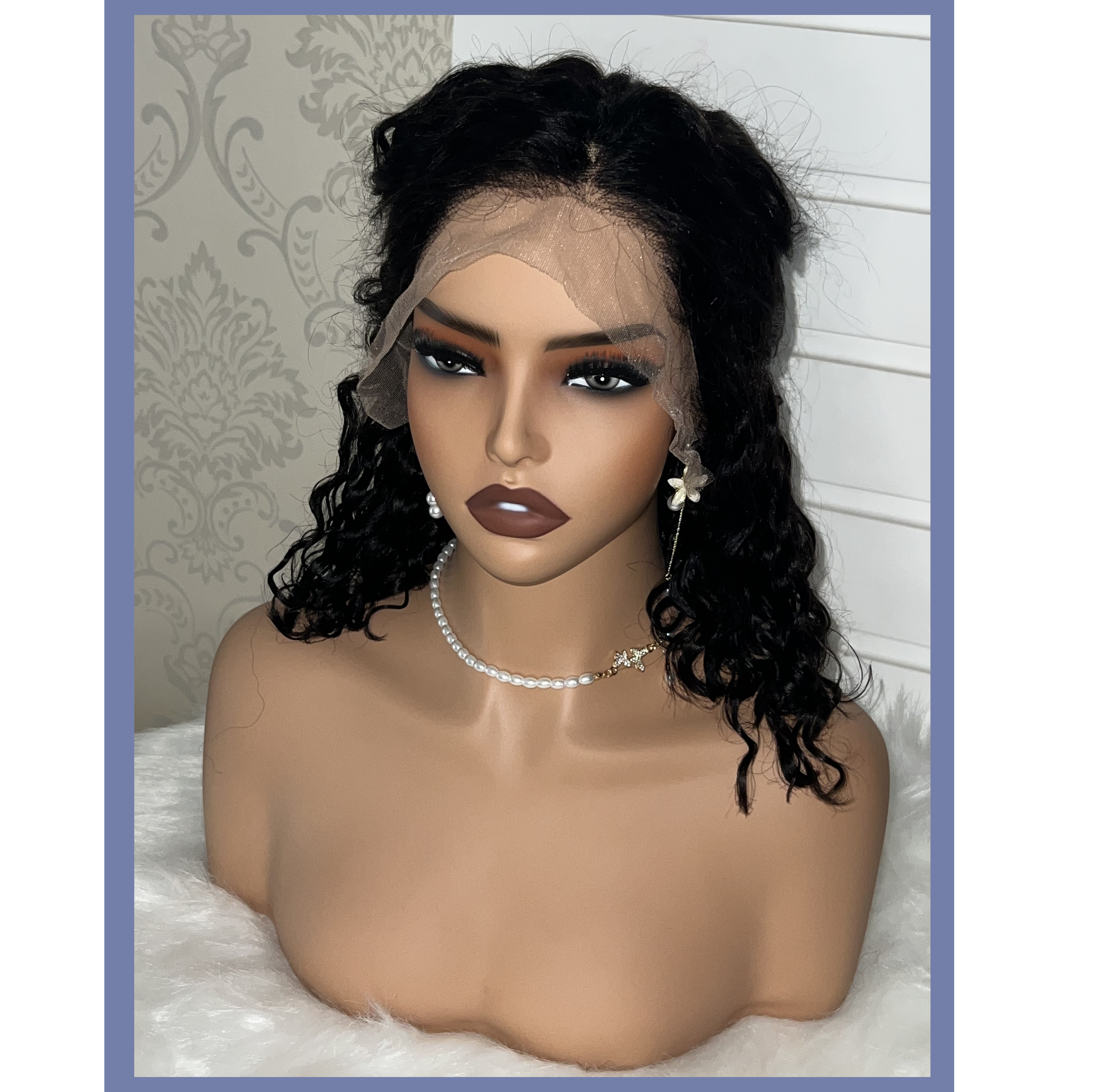 Bohemian Curly Minimalist HD Lace Glueless C Part Short Wig 100% Human Hair