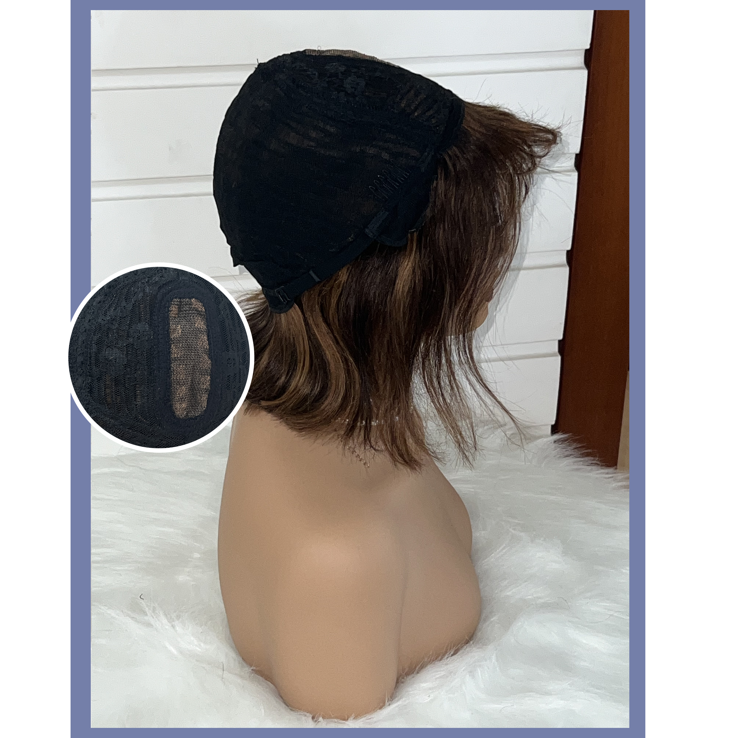 Put On and Go Realistic Glueless Yaki Straight Bob with Bangs Minimalist Lace Wig 100% Human Hair