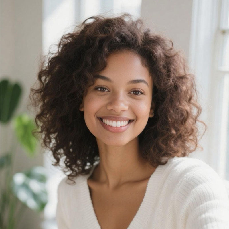 Beginner Friendly Water Wave Minimalist Lace Glueless Short Curly Wig