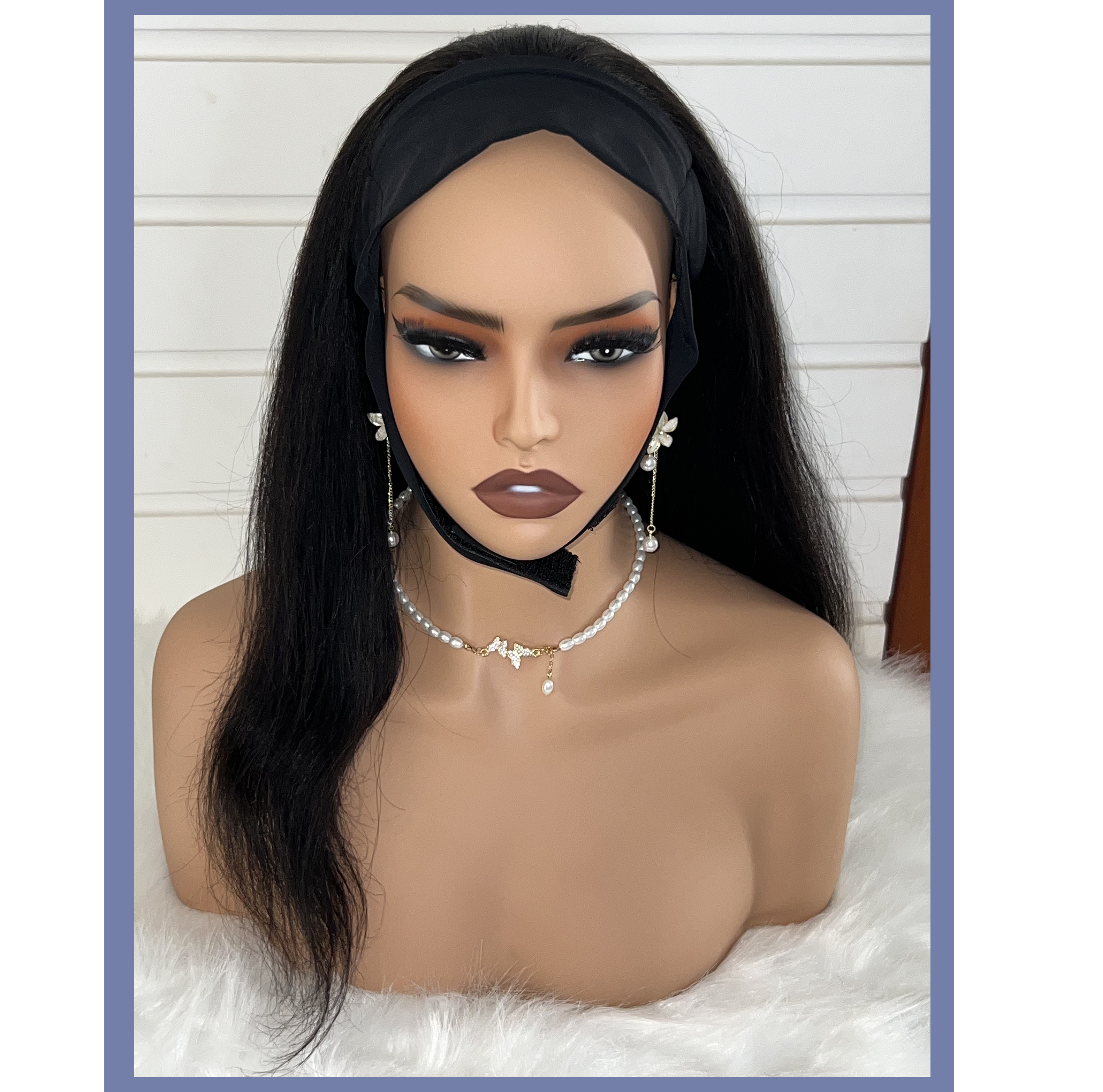 Ice silk straight hair wig